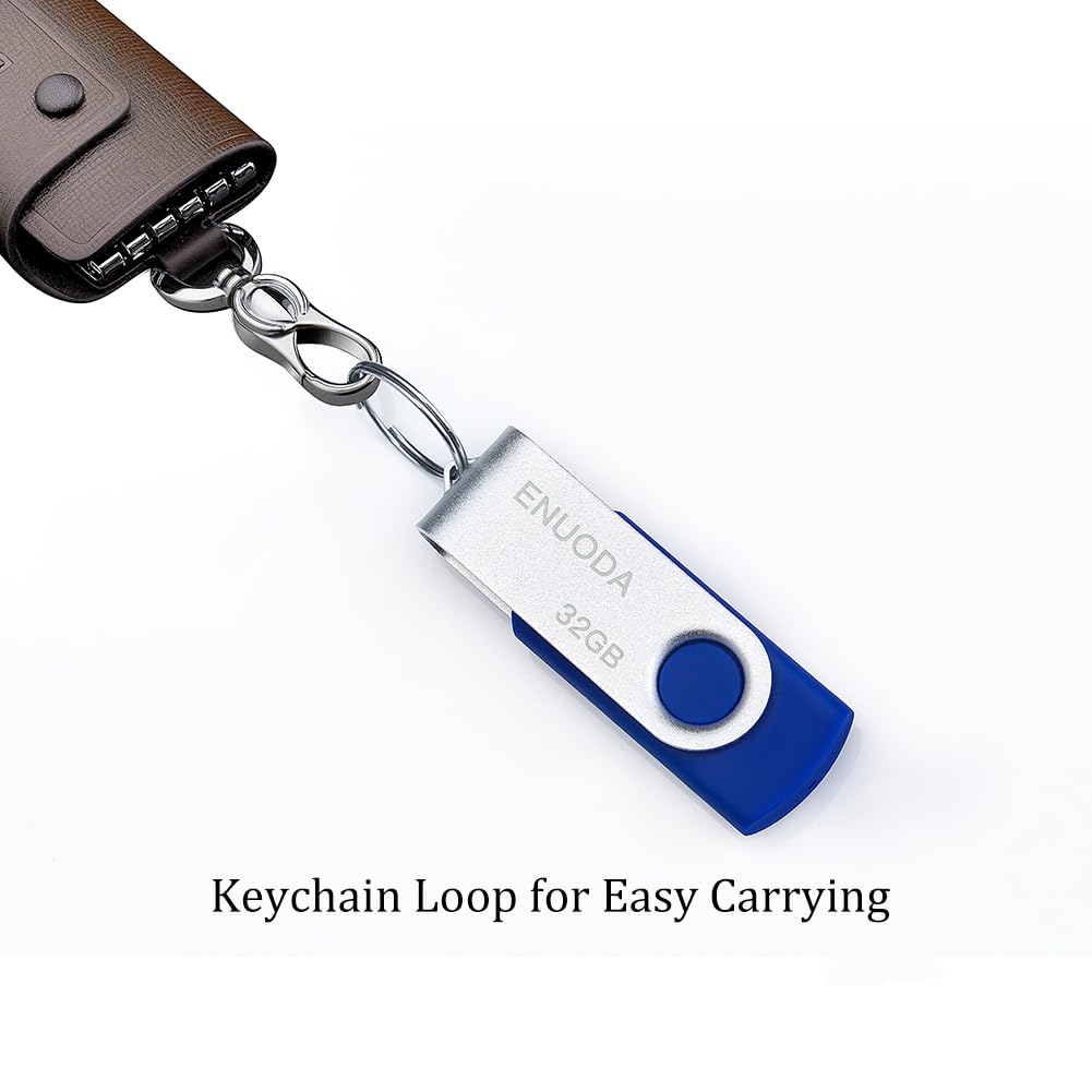 ENUODA Memory Stick 128GB USB 2.0 Flash Drives Swivel Design Storage Thumb Drive Pen Drive (Black)