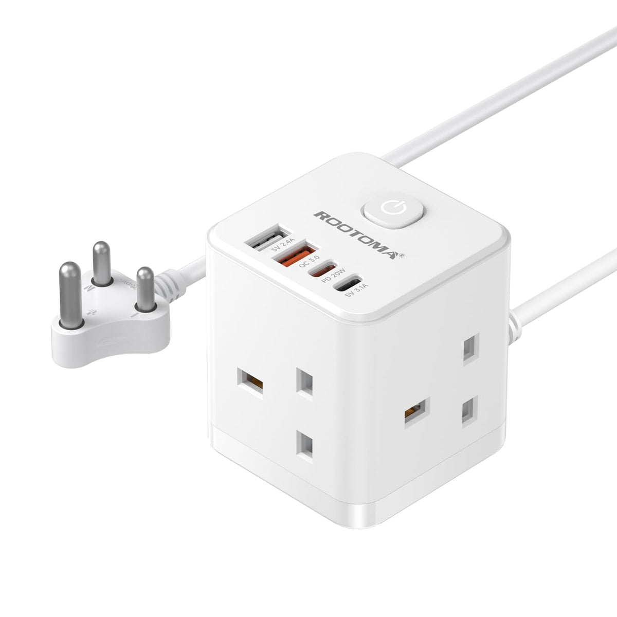 Japan Travel Adapter 3 Way 4 Fast Charging USB (QC3.0/PD20W)