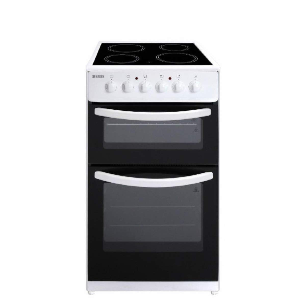 Haden Double Oven 50cm Electric Cooker 4 Zone Ceramic Hob White