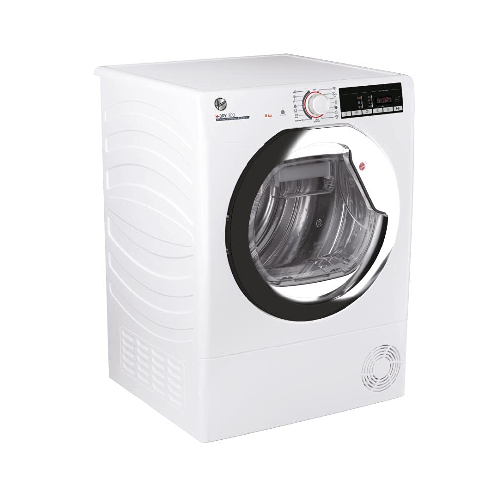 Hoover HLEC8LGB-80 Freestanding Condenser Tumble Dryer, Sensor Dry, 8 kg Load, Black