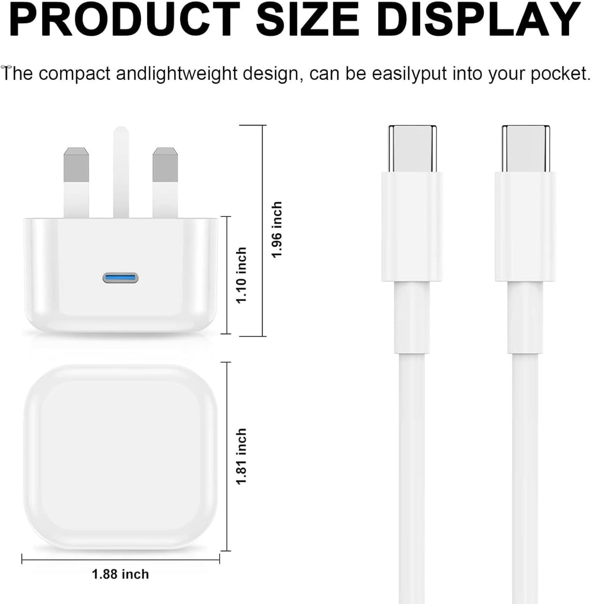 iPad Charger,New Apple iPad USB C Fast Charger Cable and Plug 25W Charge for i Pad Pro 12.9 11 13 inch 4th 5th 6th M4 2024 Generation/Air 10.9" 4-7 Gen M2 M3/Mini 6 A17 Pro/Pad 10th A16 11th 2025-2022
