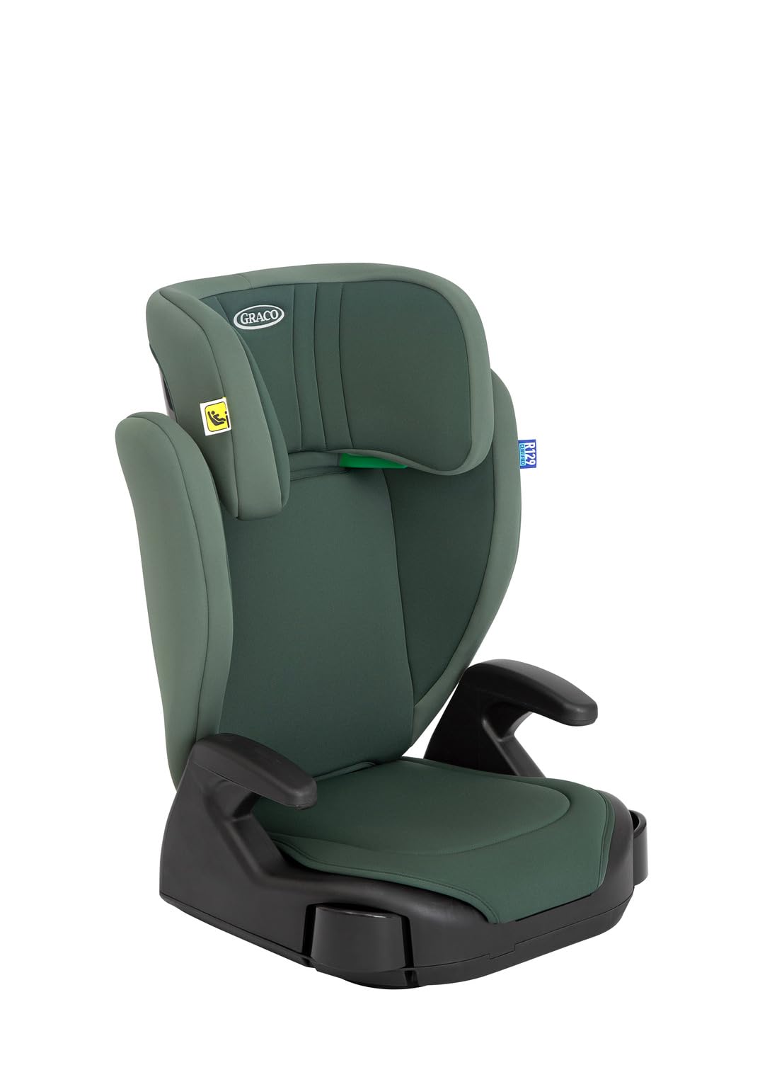 Graco Junior Maxi i-Size R129 Highback Booster car seat with cupholders, Suitable from 100-150cm (approx. 3.5 to 12 years), Midnight fashion
