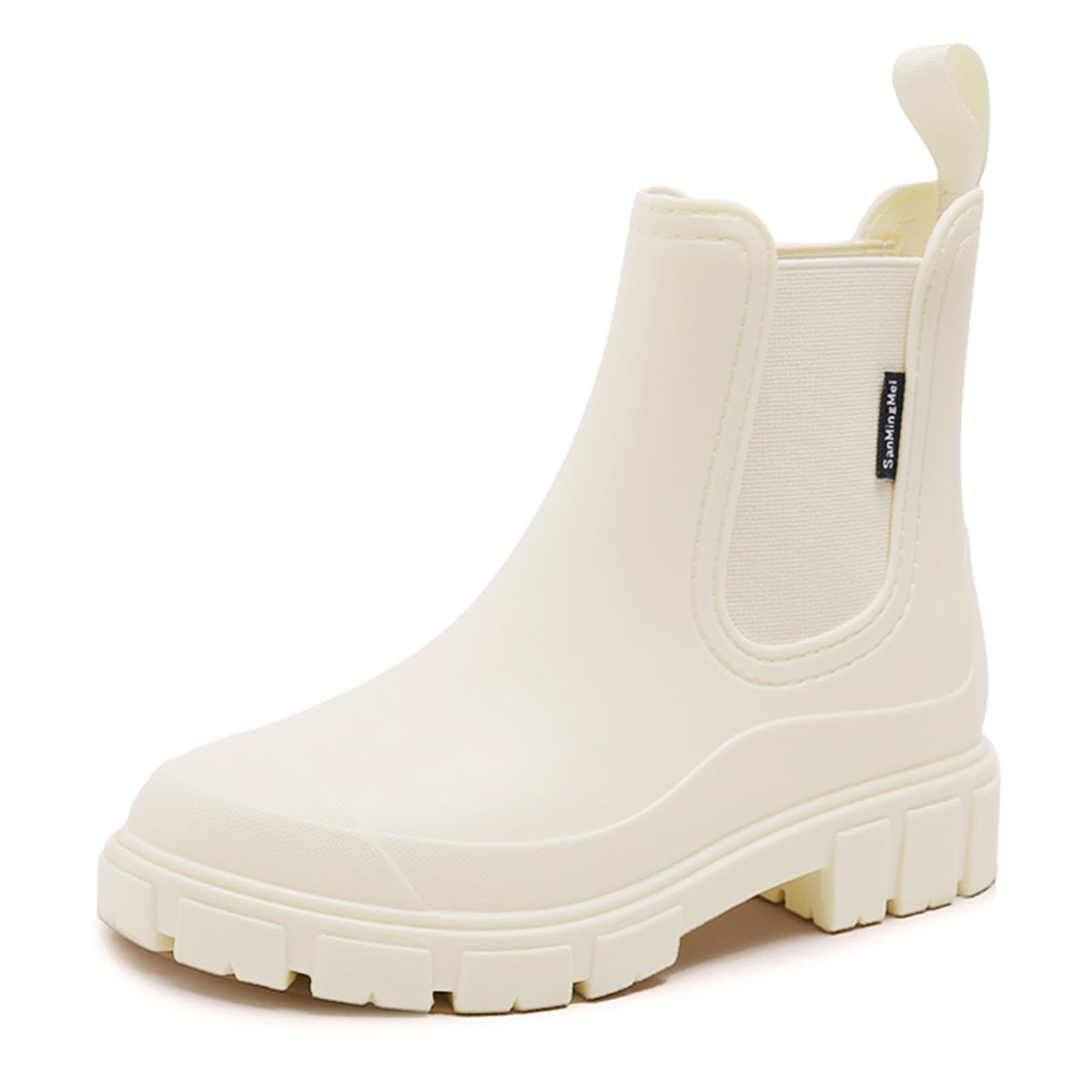 DRECAGE Wellies Boots Women Waterproof Short Chelsea Fashion Ladies Comfortable Rain Boots Outdoors Garden Walking