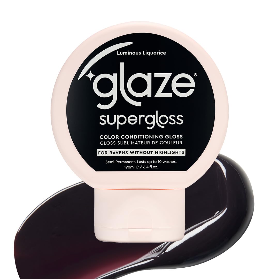 Glaze Supergloss Color Conditioning Gloss – Hydrating Semi-Permanent Colour Hair Gloss & Shine Boost – For Natural, Unbleached Dark Brown Hair – 190ml - Sleek Espresso