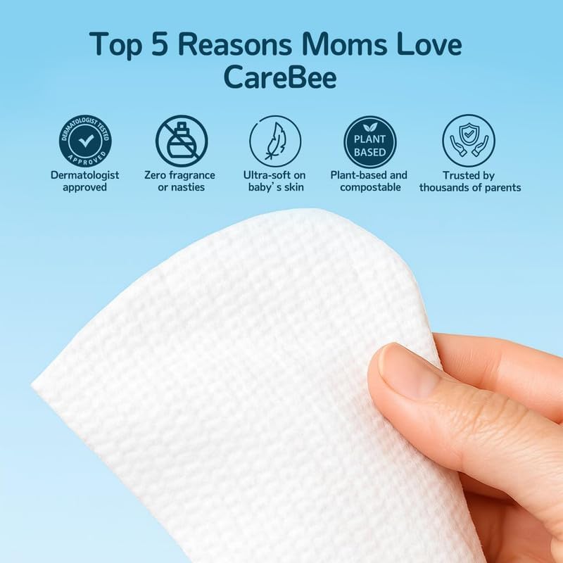 99.9% Water Baby Wipes, Plant-Based Skin Wipes, 60 Pack - (6, White)