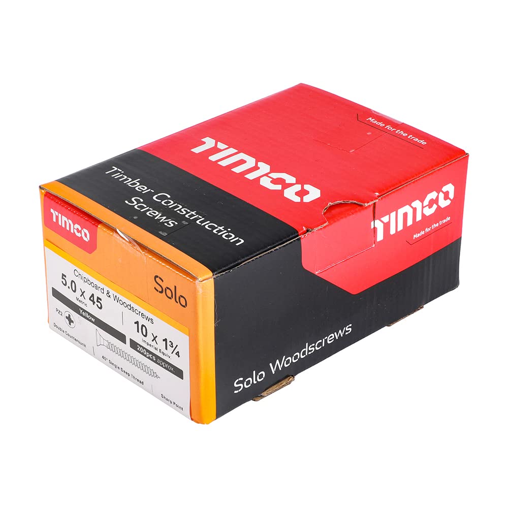 TIMCO Solo Chipboard & Woodscrews - Gold - 6.0 x 90mm - 60090SOLOC