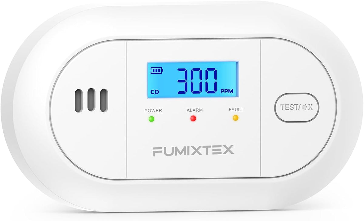Carbon Monoxide Detector with LCD Display,CO Alarms Replaceable Battery Powered,10 Year Sensor Life Portable CO Detectors for Travel,1 PCS