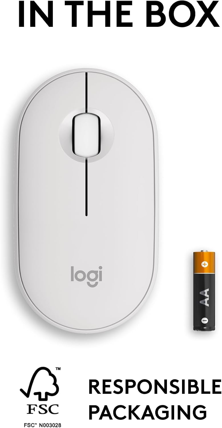 Logitech Pebble Mouse 2 M350s Slim Bluetooth Wireless Mouse