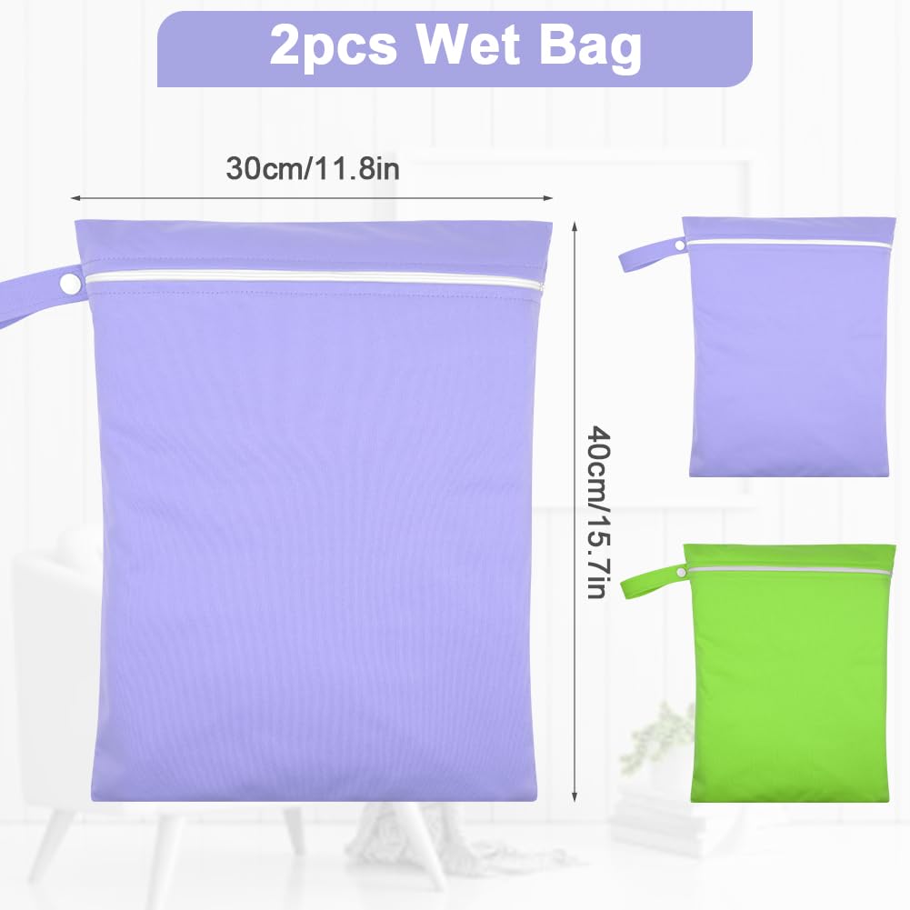2PCS Wet Bags for Baby Items, Wet Swimsuits, Beach, Camping(Black)