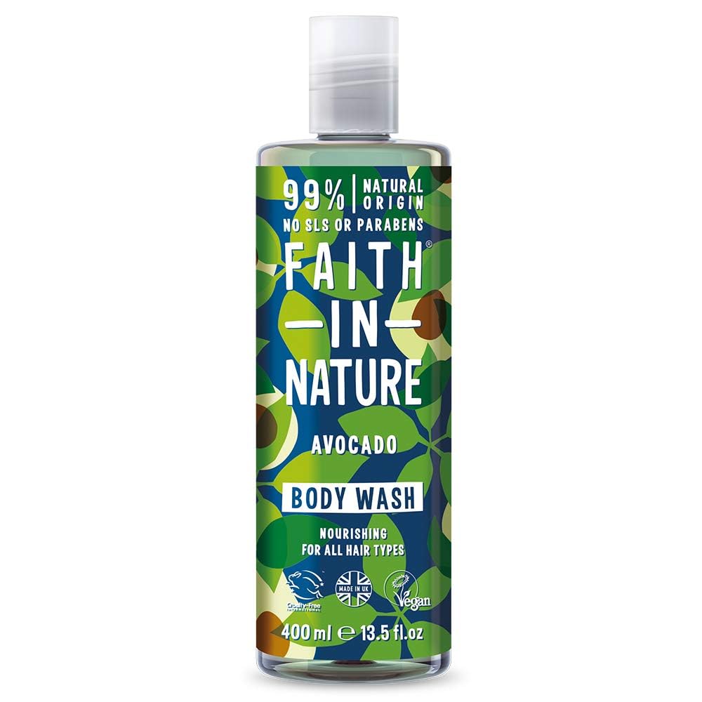 Faith In Nature Natural Fragrance Free Body Wash, Sensitive, Vegan and Cruelty Free, No SLS or Parabens, 400 ml
