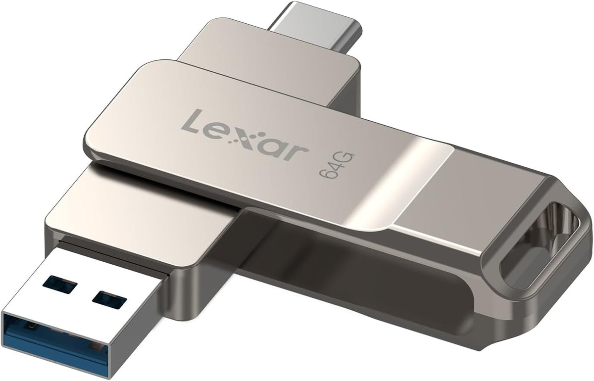 Lexar D40E 64GB Dual USB 3.2 Gen 1 Type-C Jump Drive,Champagne Silver