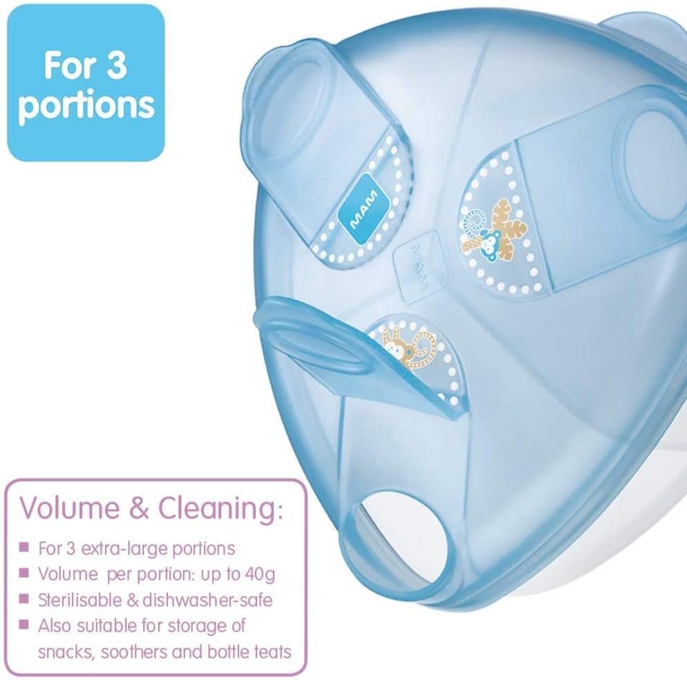 MAM Formula Dispenser | Stores 40g Per Serving and Holds 3 Servings | Spill-Free Snap Cover for Easy Opening | Baby Accessories | Pink (Various Designs)