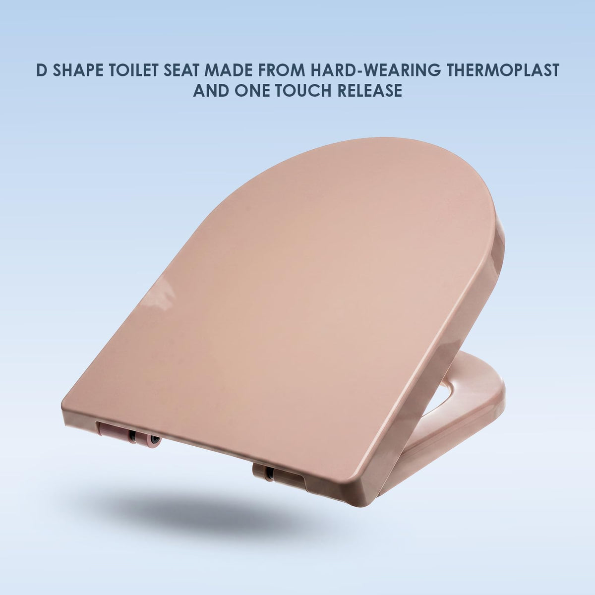 AQUALONA® Premium Thermoplastic Toilet Seat Soft Close Hardwearing Seat with Two Button Hinge Release D Shaped Easy to Clean Simple Installation Top and Bottom Fittings (White - D Shape)