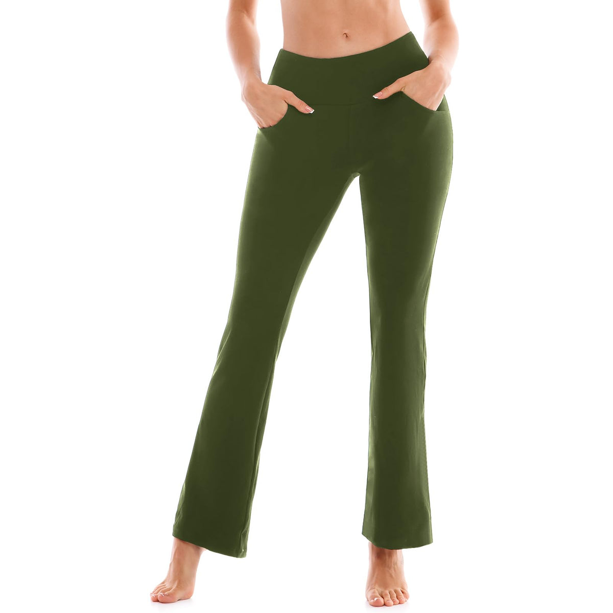 SINOPHANT Yoga Pants for Women Flared Leggings High Waisted Bootcut Trousers Womens Gym Wide Leg Workout Stretchy