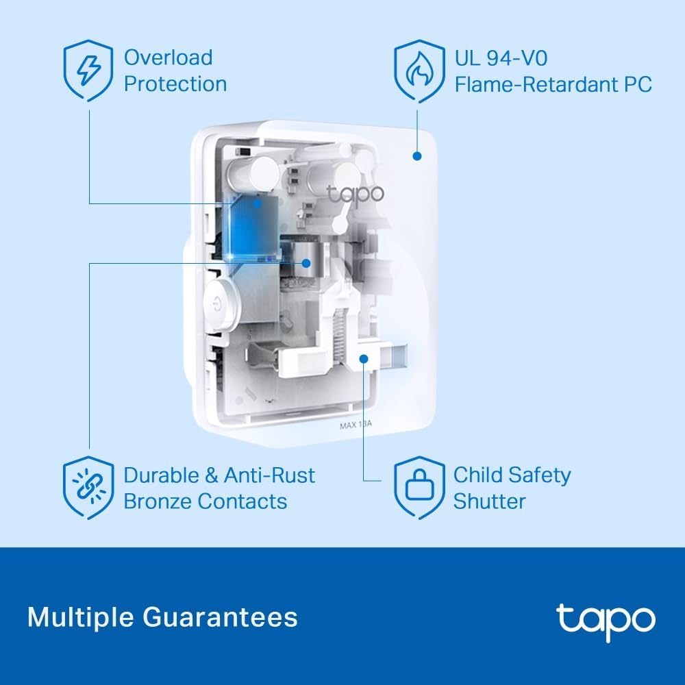 Tapo P100 2-Pack Smart Plug, Wi-Fi, App Remote Control, Voice Control with Alexa & Google, Away Mode, Scheduling & Timer, Device Sharing, Easy Set Up, Multiple Safety Guarantees