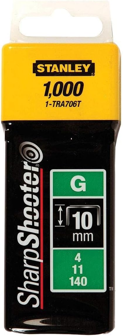 STANLEY 14mm Heavy-Duty Staples, Type G, Pack of 1000, 1-TRA709T