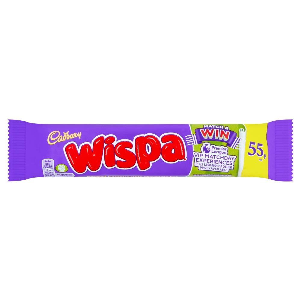 Cadbury Wispa Chocolate Bar, Smooth Milk Chocolate, 4 x 27.9 g (Pack of 1)