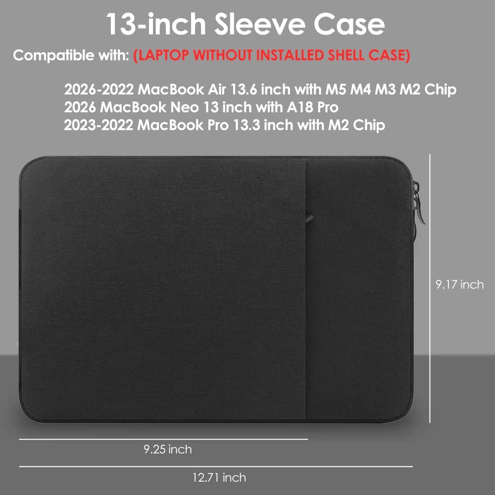 ProElife 13-Inch Laptop Sleeve for MacBook Air 13.6 M5/M4 & MacBook Neo