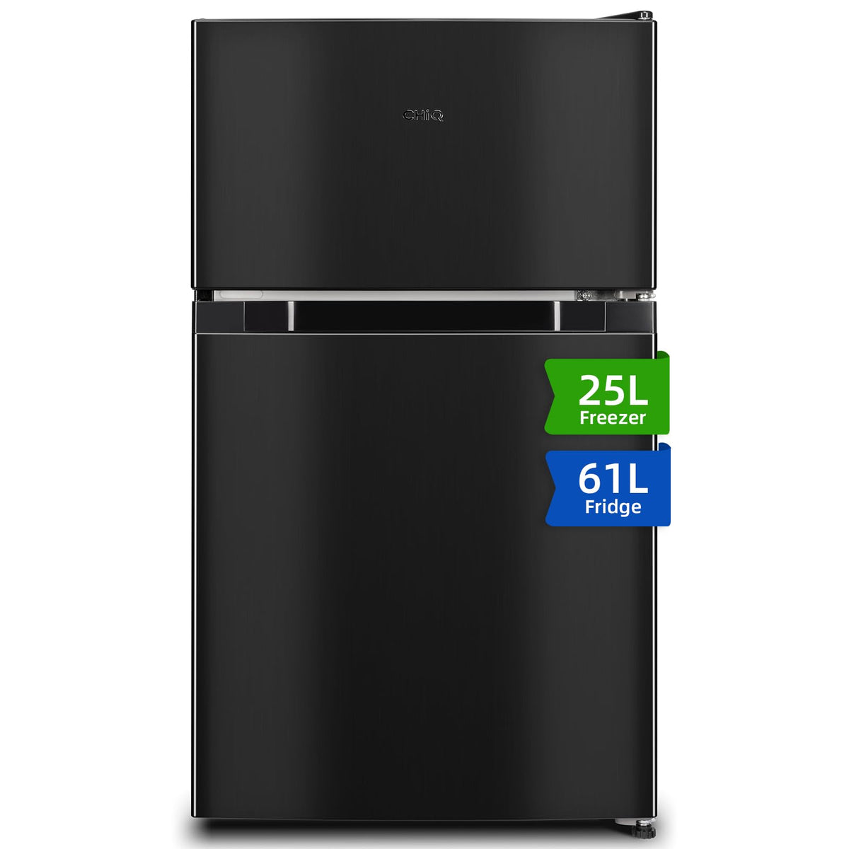 CHiQ 86L Compact Top Freezer Refrigerator with 85cm & LED Black