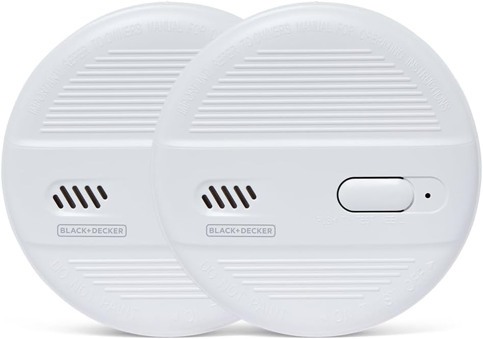 BLACK+DECKER Smoke Alarm 2 Pack for Home 10 Year Life, Replaceable Battery