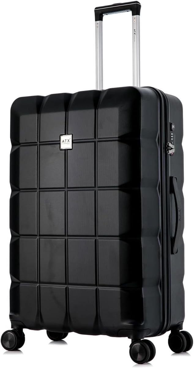 ATX 28 Inch Suitcase Large 110L – Lightweight Hard Shell Checked Luggage, 4 Wheels, TSA Lock, 30KG Capacity, Black