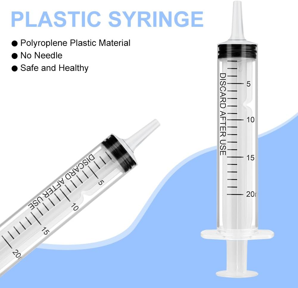 OFFCUP Plastic Syringes, 3pcs 20ML No Needle Syringe Individually Packaged