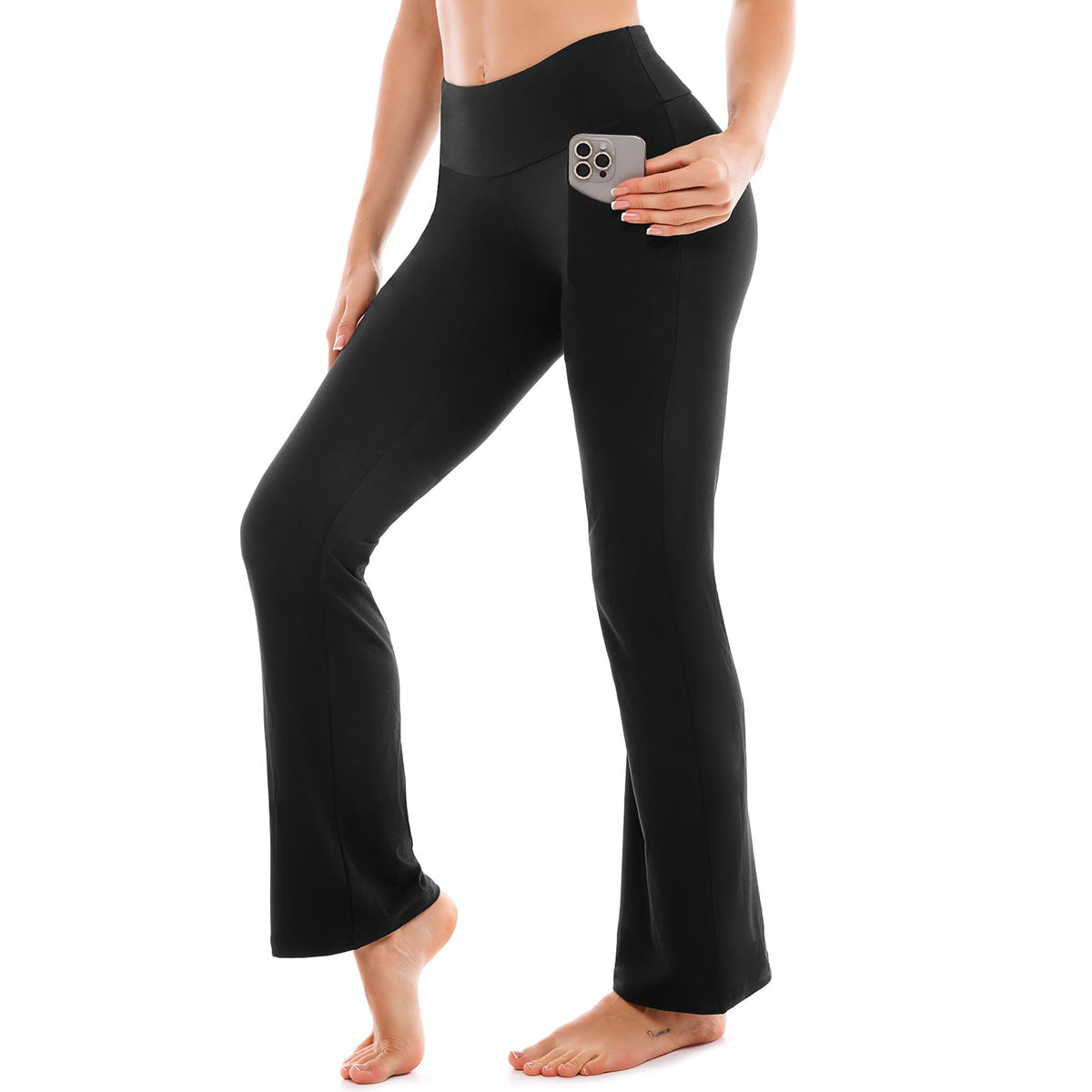 SINOPHANT Yoga Pants for Women Flared Leggings High Waisted Bootcut Trousers Womens Gym Wide Leg Workout Stretchy