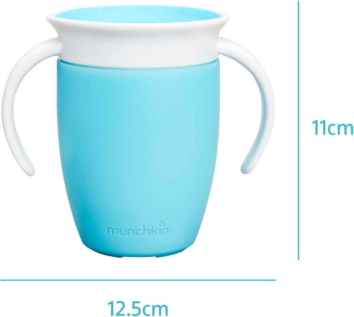 Munchkin Miracle 360 Sippy Cup | Trainer Toddler Cup | BPA Free Baby & Toddler Cups w.Handles | Non Spill Cup | Dishwasher Safe Baby Cup | Leakproof Cup | 6+ Months| 7oz/207ml | 2 Pack | Blue/Green