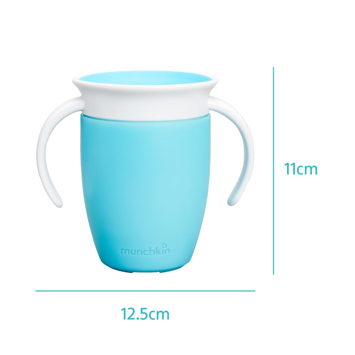 Munchkin Miracle 360 Sippy Cup | Trainer Toddler BPA Free Baby & Toddler Cups w.Handles | Non Spill | Dishwasher Safe Baby | Leakproof | 6+ Months| 7oz/207ml | 2 Pack | Blue/Green