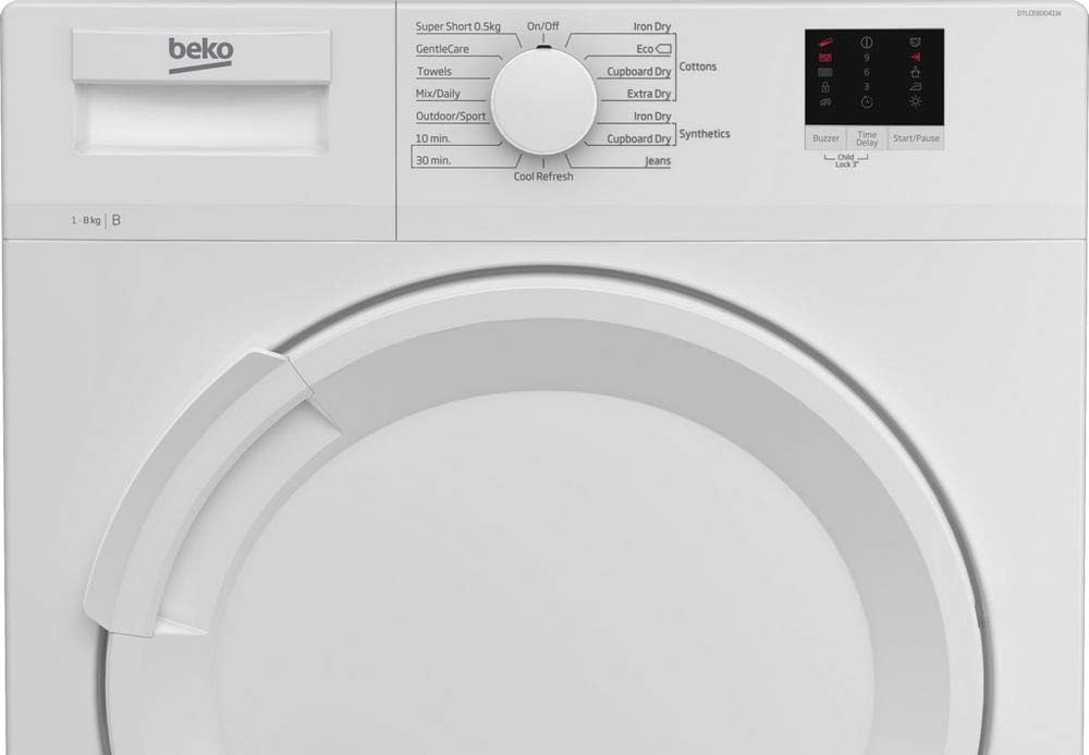 BEKO DTLCE80041W 8KG CONDENSER TUMBLE DRYER - WHITE