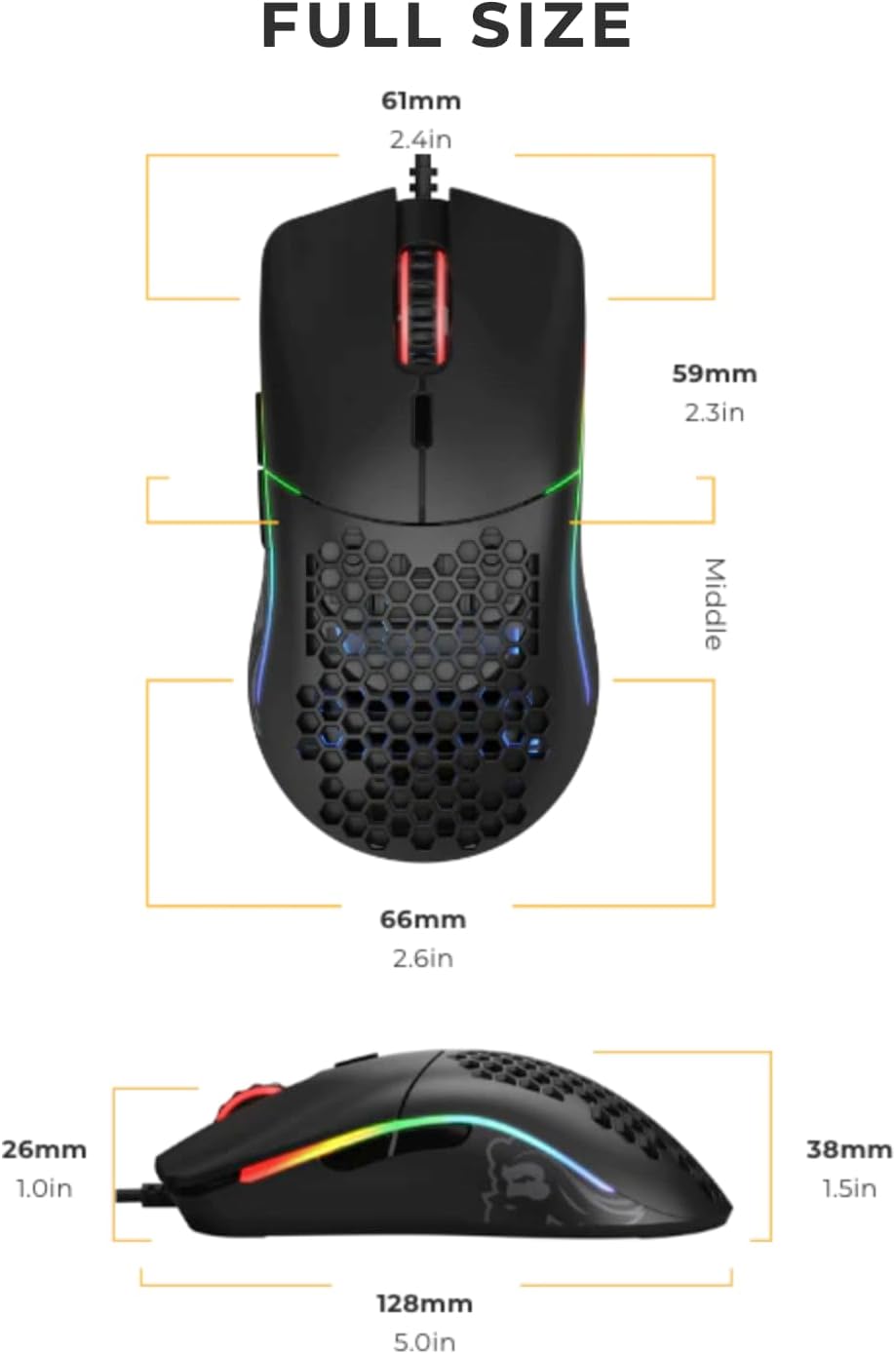 GLORIOUS Model O Wired Gaming Mouse (Matte Black)