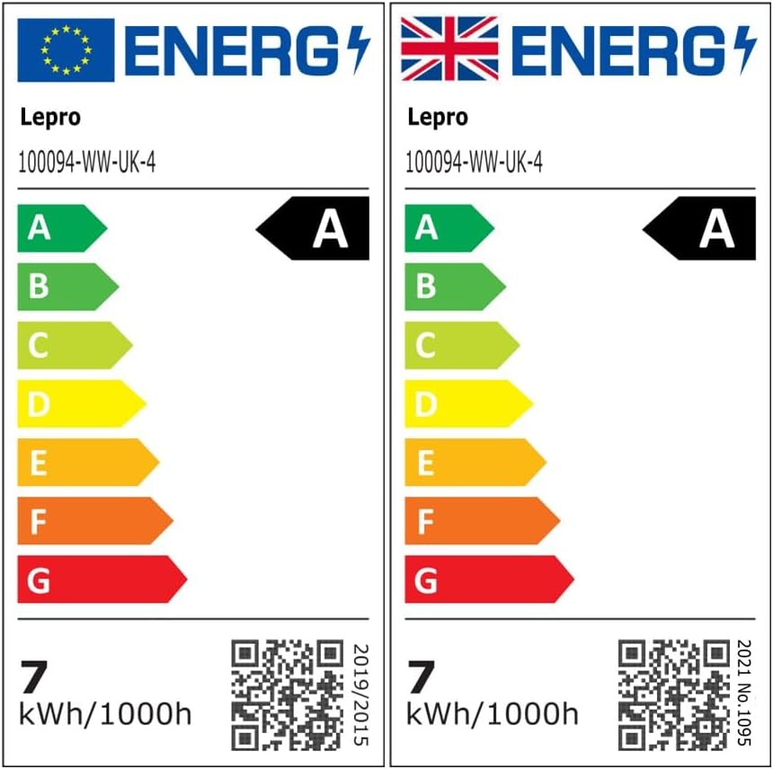 Lepro 1520lm Bayonet Light Bulb A-Rated, 7.2W = 100W, Warm White, Pack of 4