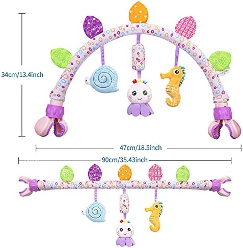 caterbee Travel Arch Bassinet Toys for Infant & Toddlers, Pushchair & Pram Activity toys for Development indoor and outdoor(Ocean)