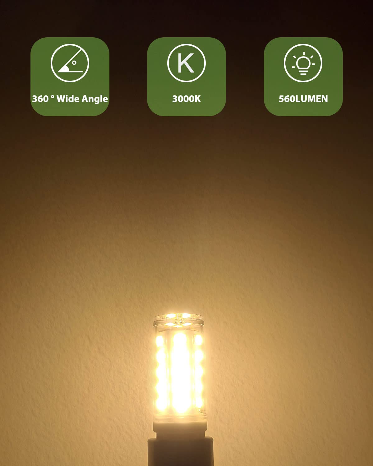 tuare G9 LED Bulbs Dimmable, 3000K G9 LED Bulbs Warm White Dimmable, 5W 560LM G9 LED, Energy Saving G9 LED Bulb Equivalent to 40W Halogen Bulb, No Flicker AC 220-240V for Chandelier, 6 Counts