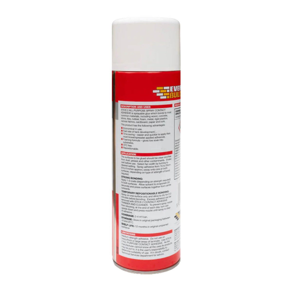 Everbuild Stick 2 All Purpose High Bond Strength Contact Spray Adhesive – Premium Grade – Internal and External Use – 500 ml