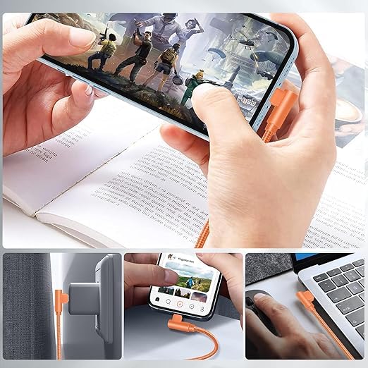 USB C to USB C Charger Cable 90 Degree [3-Pack 1.8M/6FT] 60W Fast Charging