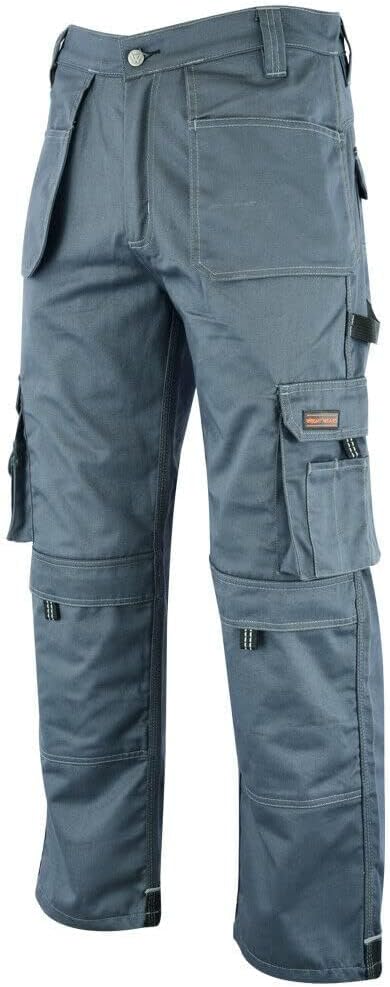 WrightFits Men Pro-11 Work Trousers Black - Heavy Duty Safety Combat Cargo Pant - Multi Pockets & Knee Pad Pockets - Triple Stitched -Durable Work wear (28W-48W)
