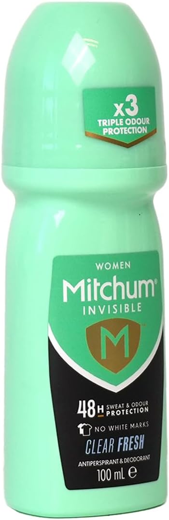 Mitchum Invisible Women 48HR Protection Roll On Deodorant & Anti-Perspirant, No White Marks, Alcohol Free, Clear Fresh
