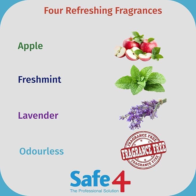 Safe4 Professional Surface Disinfectant Ready to Use - Enhanced Formulation,UK Manufactured,for Effective Virus & Bacteria Protection (500ml,Pack of 1,Apple)