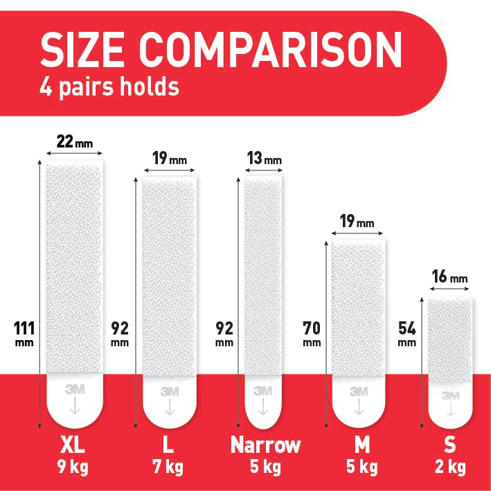 Command Picture Hanging Strips, Narrow, 4 Pairs (8 Adhesive Strips)