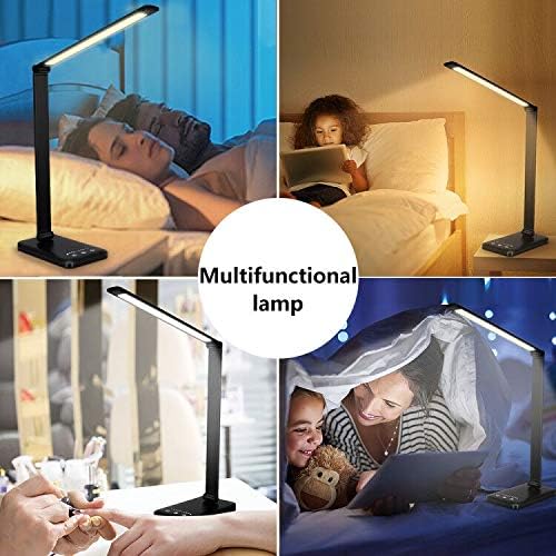 SLATOR Desk lamp,Eye-caring Aluminium Dimmable Bedside lamp with USB Charging Port, 5 Light Modes x 10 Brightness Levels,Touch Control, for Home,Office,Bedroom,Reading,Work,Study, 5V, 1.2A