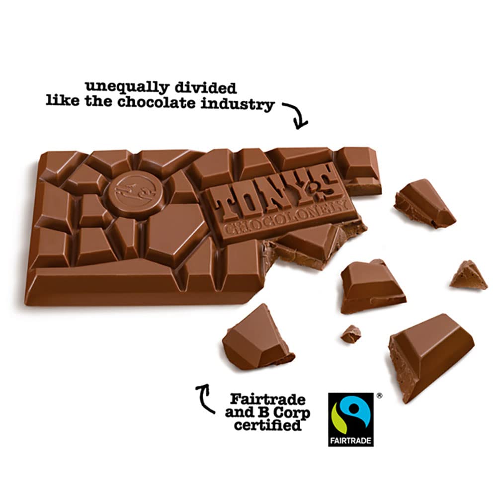 Tony's Chocolonely Milk Chocolate Bar - 180g Belgian Fairtrade Chocolate, Gift, 32% Cocoa, Vegetarian