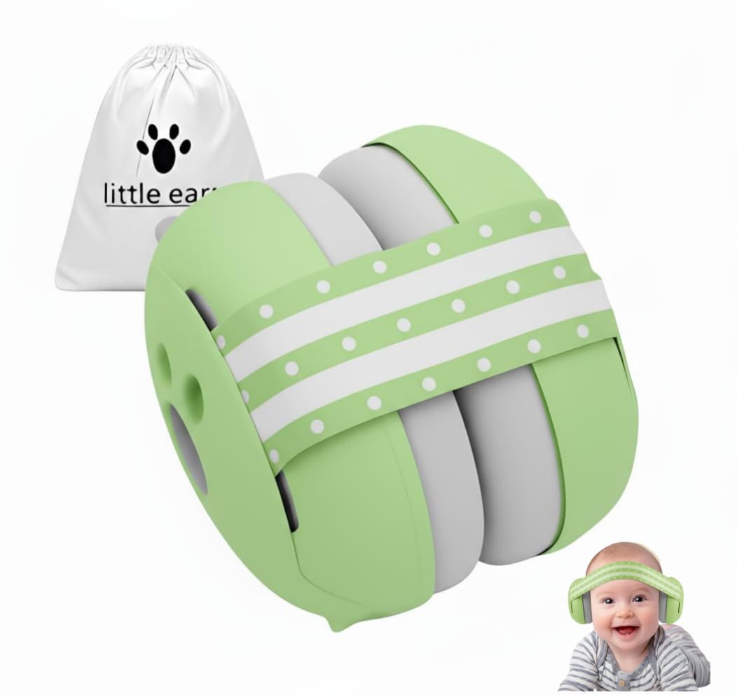 Baby Ear Defenders for 0-36 Months, Soft Adjustable with Noise‑Reduction