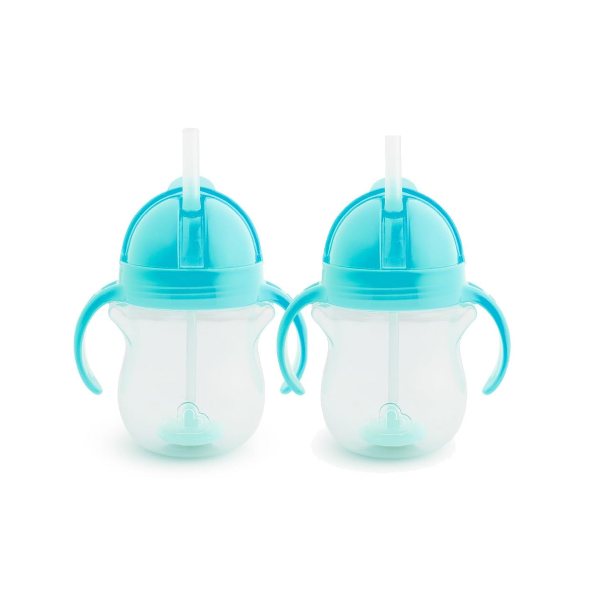 Munchkin Click Lock Tip & Sip Straw Cup Set| Baby & Toddler Sippy Cups with Straw| BPA Free Non Spill Cup| Dishwasher Safe Baby Straw Cup| Weighted Straw Childrens Cups| 7oz/207ml| 2 Pack| Pink/Purple