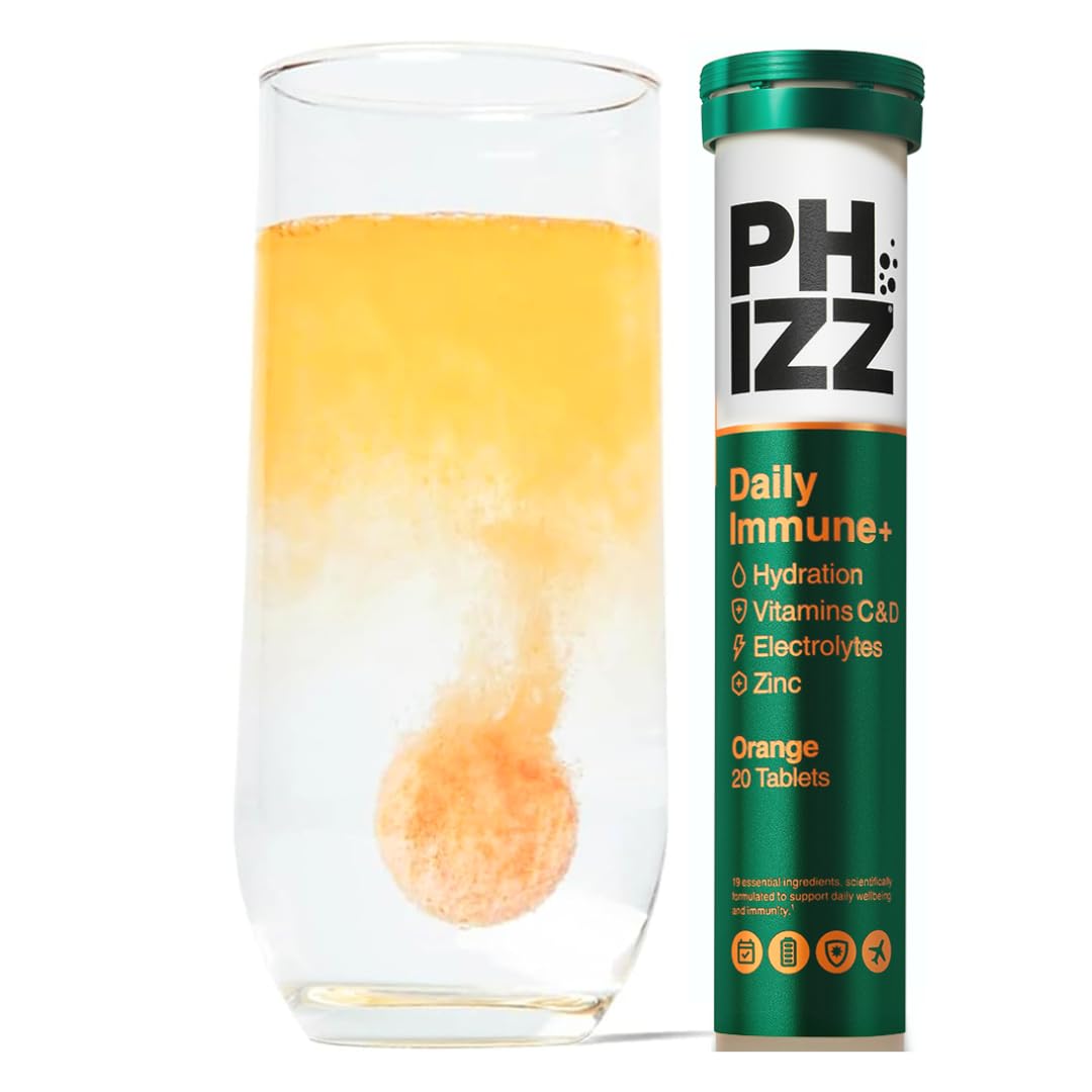 Phizz Electrolytes, Multivitamin & Hydration Tablets - 60 Effervescent Rehydration Electrolyte Tablets - 18 Vitamins & Minerals, Vitamin C, Vegan, Vegetarian & Low Calorie (Lemon, 60 Tablet)
