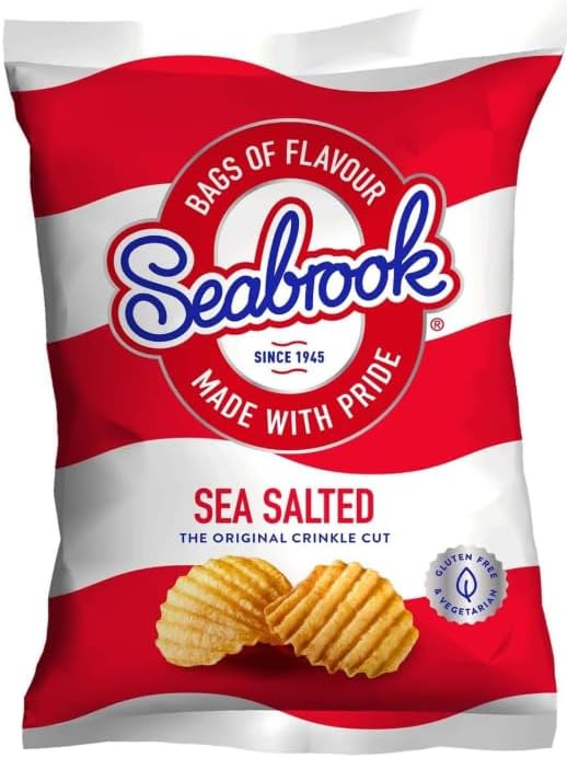 Classic Variety Box, 80 Crinkle Cut Crisps, Mixed Flavours - Sea Salt, Cheese & Onion, Salt & Vinegar, Prawn Cocktail