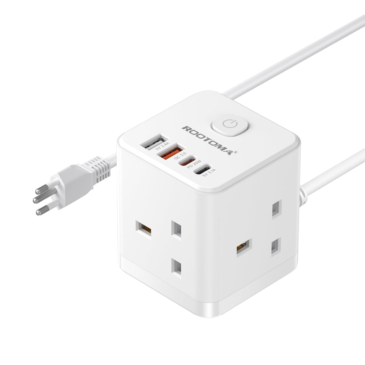 Japan Travel Adapter 3 Way 4 Fast Charging USB (QC3.0/PD20W)