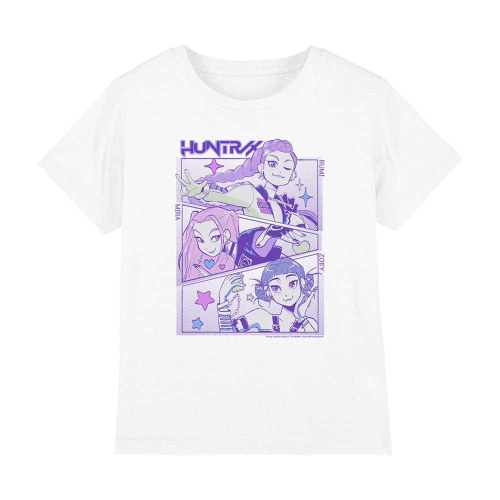 Kpop Demon Hunters Unisex Kids K-pop Demon Hunters - Anime Huntrix Huntr/X Kids T Shirt, Black T-Shirt (Pack of 1)