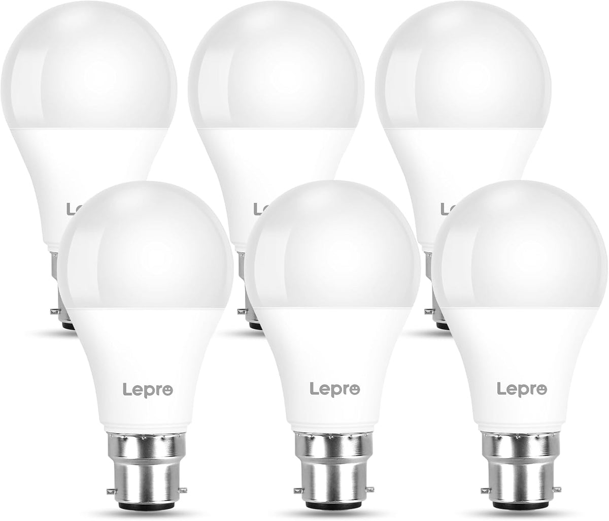 Lepro Bayonet Light Bulb, 8.5W=60W, 806LM Cool White 6500K, Pack of 6