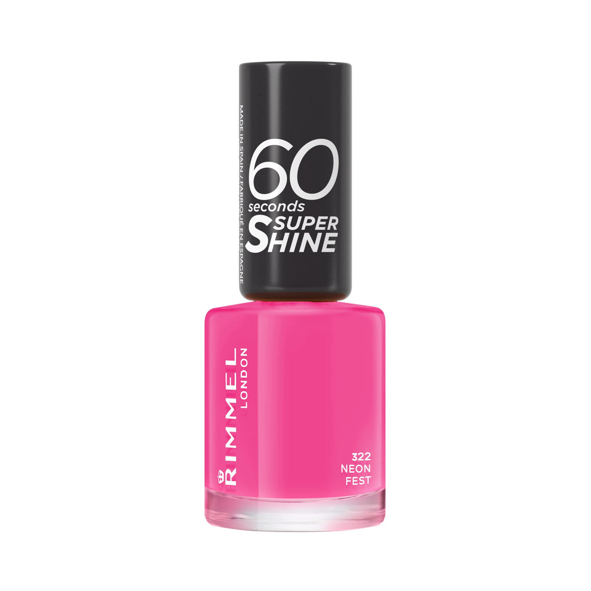 Rimmel 60 Seconds Super Shine Nail Polish, 740 Clear, Quick-Dry Nail Polish, Ultra-Shiny Finish, Easy to Apply, Vibrant Colour, Long-Wearing, Improved Formula, Vegan, 8ml